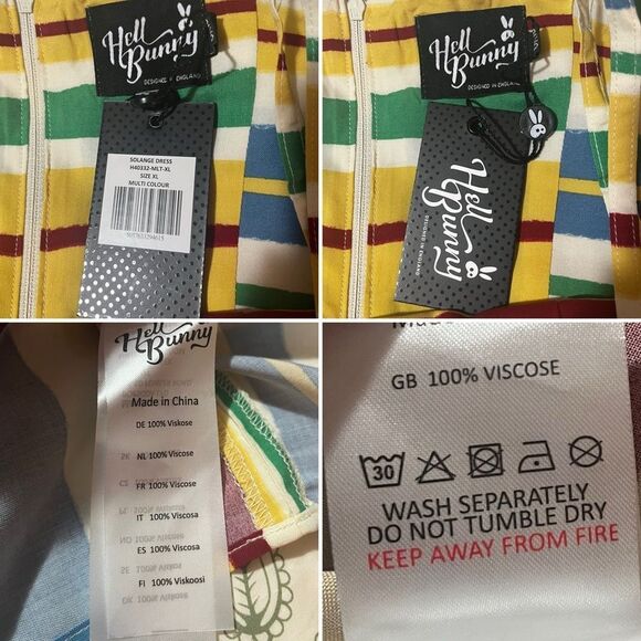 Hell Bunny Sunshine And Lollipops Maxi Dress Colorful Tiered Maxi Sundress XL - Picture 10 of 11